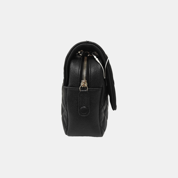 Large Quilted Grained Calfskin Black