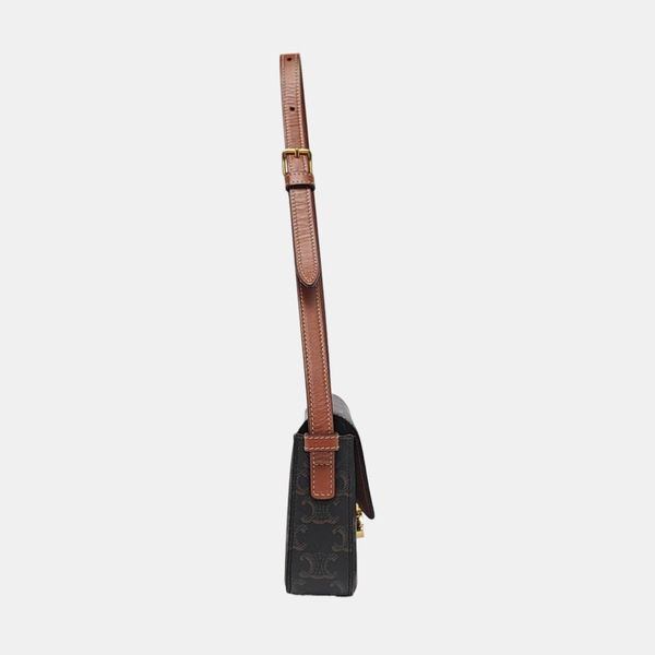 TRIOMPHE Small Coated Canvas Brown