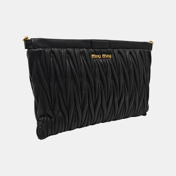 Quilted Lambskin Clutch Black