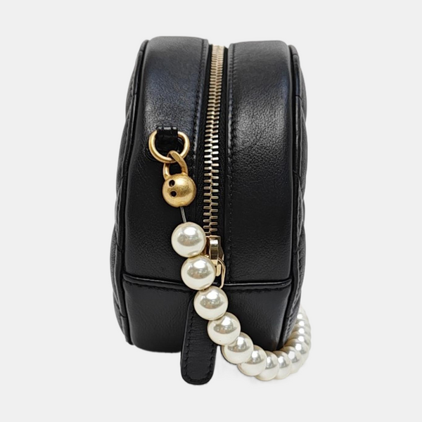 ROUND Mini Quilted Calfskin Black