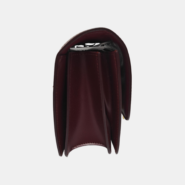 Authenticated pre-owned CLASSIC BOX Mini Calfskin Burgundy - Shoulder Bag at Looply