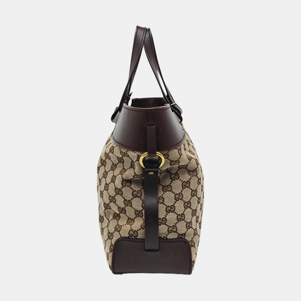 Monogram Canvas Tote Bag Brown