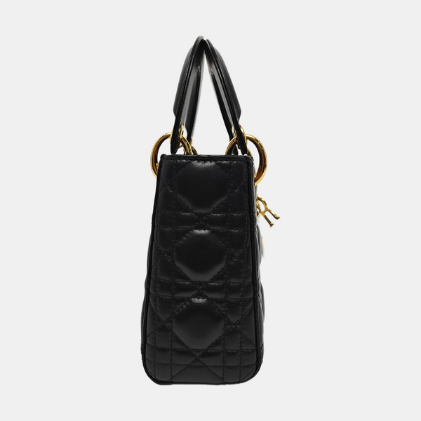 Lady Dior Mini Cannage Lambskin Black
