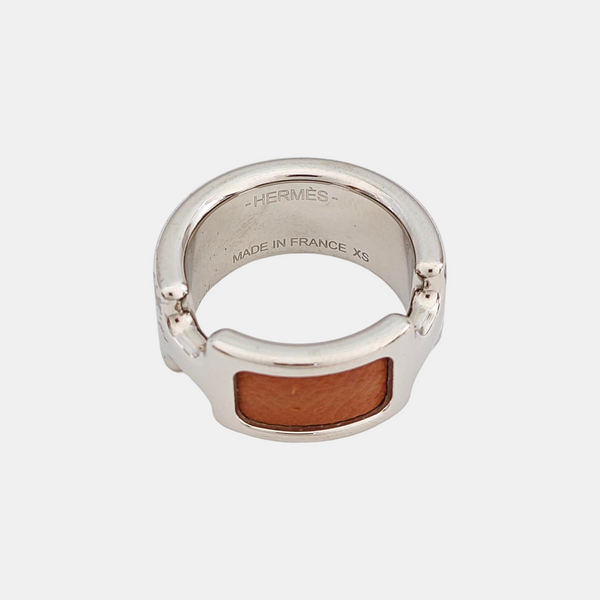 Clic H Leather Silver Ring EU 50