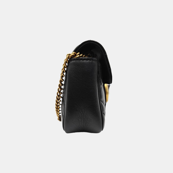 GG Marmont Mini Quilted Calfskin Black