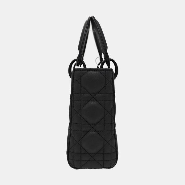 Lady Dior Mini Cannage Calfskin Black