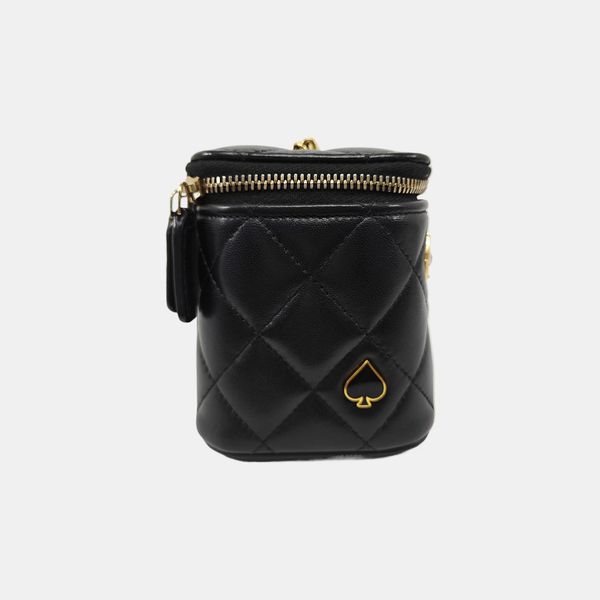 Quilted Lambskin Shoulder Bag Black
