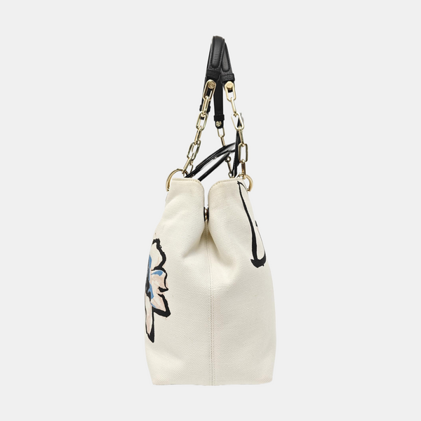 Lady Dior Large Canvas White
