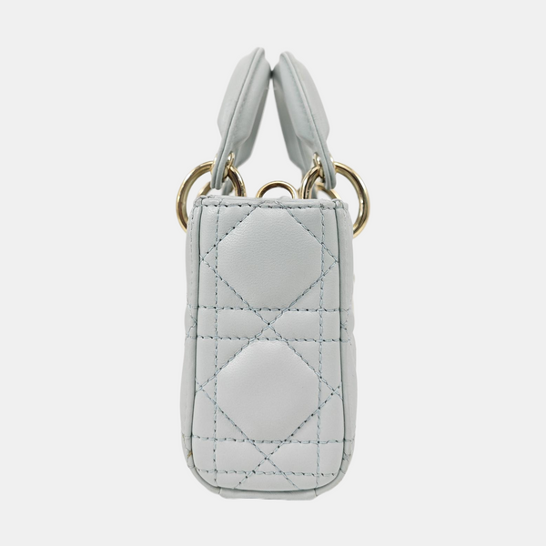 Lady D-Joy Super Mini Cannage Lambskin Blue