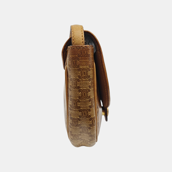 Coated Canvas Shoulder Bag Beige