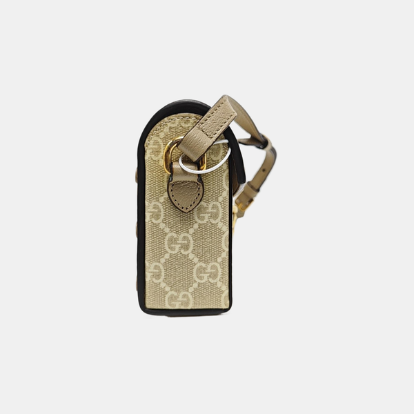 Horsebit 1955 Mini Monogram Coated Canvas Beige