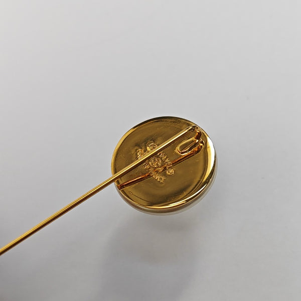 CC Logo Metal White Brooch