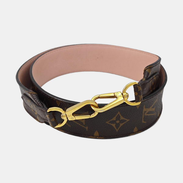 Monogram Coated Canvas Bag Strap Brown