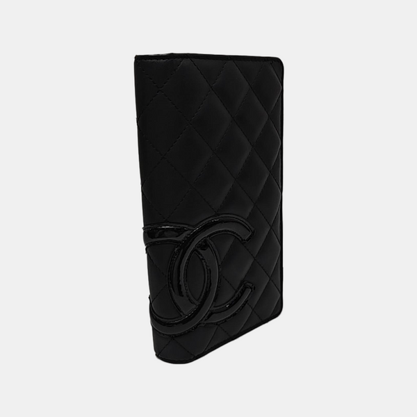 CAMBON Quilted Calfskin Black Wallet