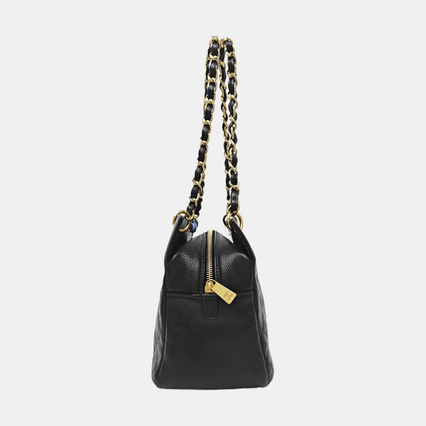 CHANEL PETITE Quilted Grained Calfskin Black