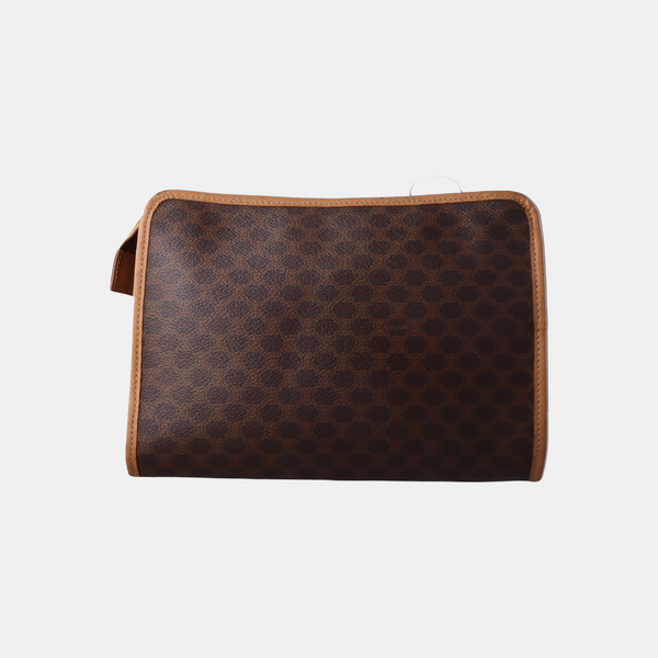 Authenticated pre-owned MACADAM CLUTCHE Coated Canvas Brown - Clutch at Looply