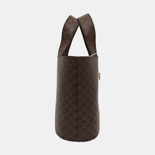 Coated Canvas Bucket Bag Brown