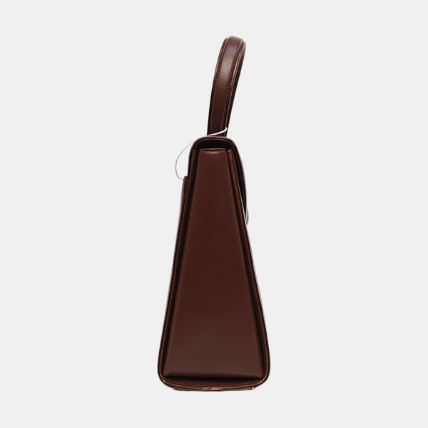 Calfskin Top Handle Bag Brown