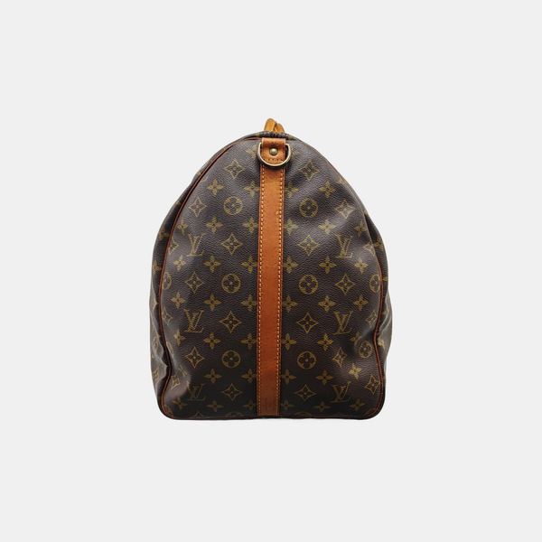 KEEPALL 60 Monogram Coated Canvas Brown