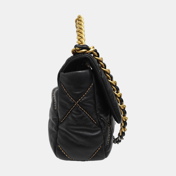 Quilted Lambskin Shoulder Bag Small Black