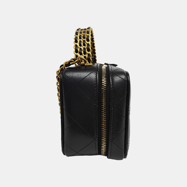 Quilted Calfskin Shoulder Bag Black