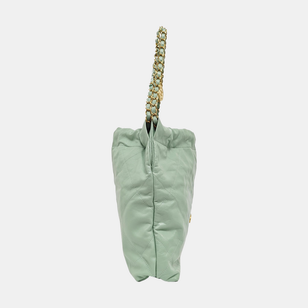 CHANEL 22 Small Quilted Calfskin Green