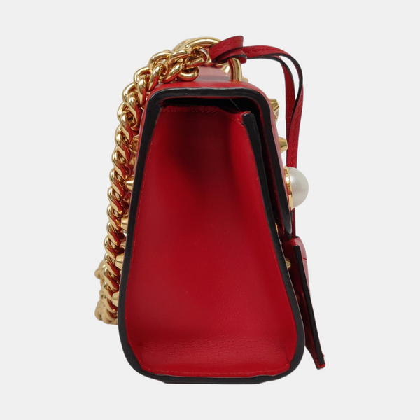 Authenticated pre-owned Padlock Small Calfskin Red - Crossbody Bag at Looply