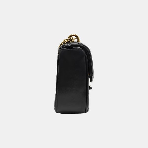 Quilted Calfskin Shoulder Bag Black