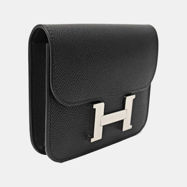 Constance Slim Epsom Black Wallet