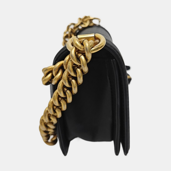 BOY CHANEL Small Quilted Calfskin Black