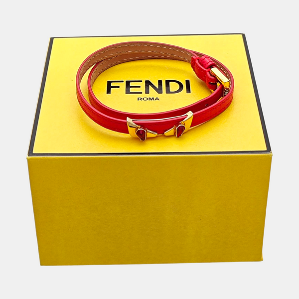 Leather Red Bangle