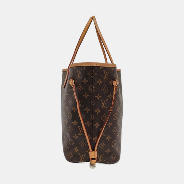 Authenticated pre-owned NEVERFULL MM Monogram Coated Canvas Brown - Tote Bag at Looply