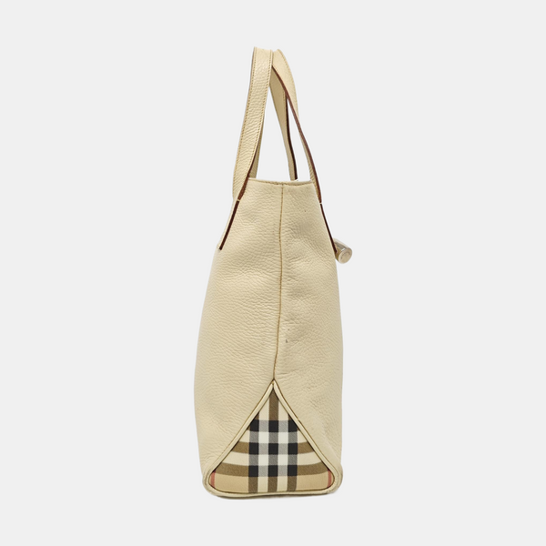 Calfskin Top Handle Bag Beige
