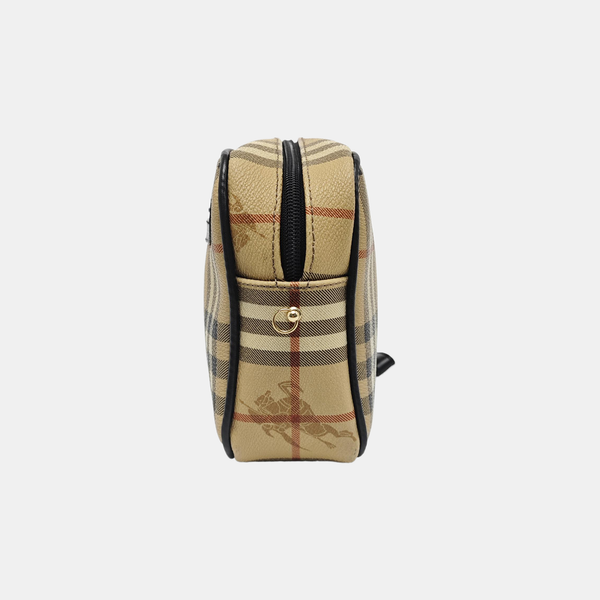 Coated Canvas Shoulder Bag Brown