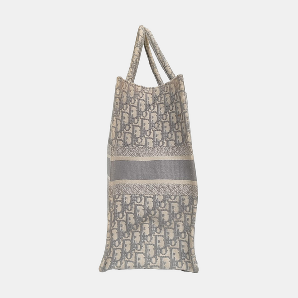 Book Tote Large Oblique Canvas Gray