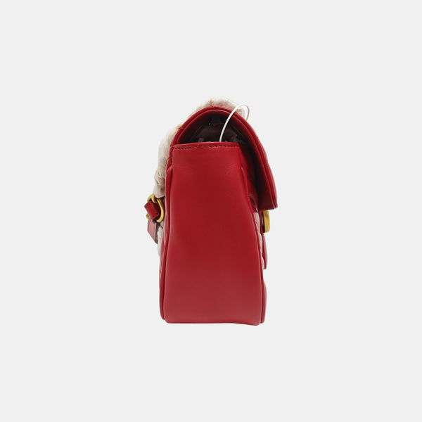 GG Marmont Medium Quilted Calfskin Red