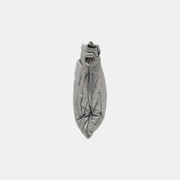 Quilted Lambskin Shoulder Bag Silver