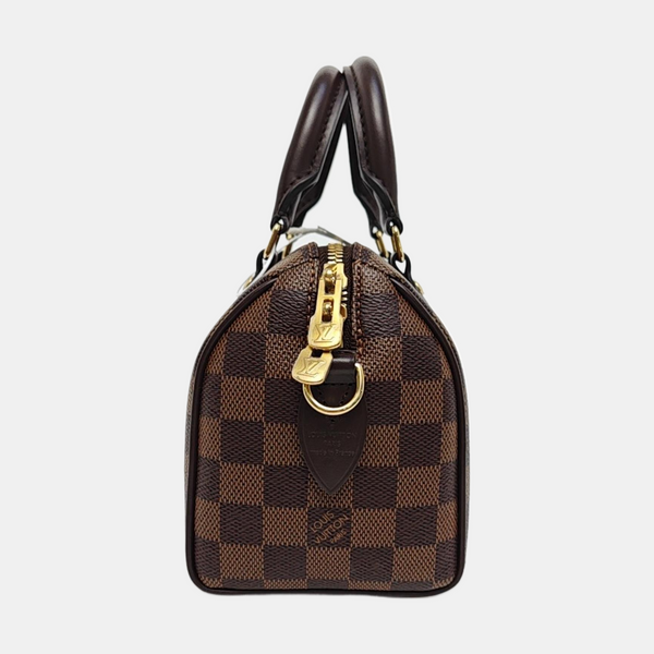 SPEEDY 20 Damier Ebene Coated Canvas Brown