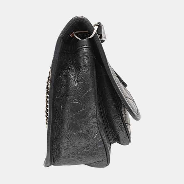 NIKI Small Chevron Calfskin Gray