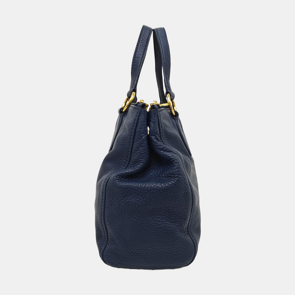 Calfskin Top Handle Bag Blue