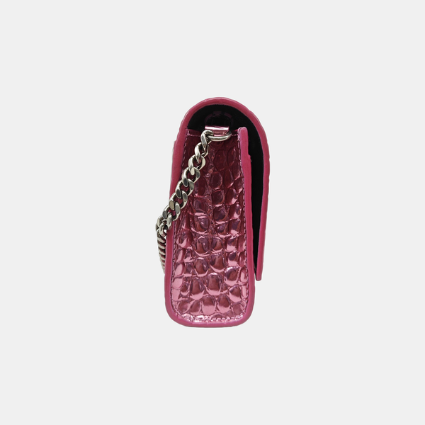 Hourglass Wallet On Chain Small Calfskin Pink