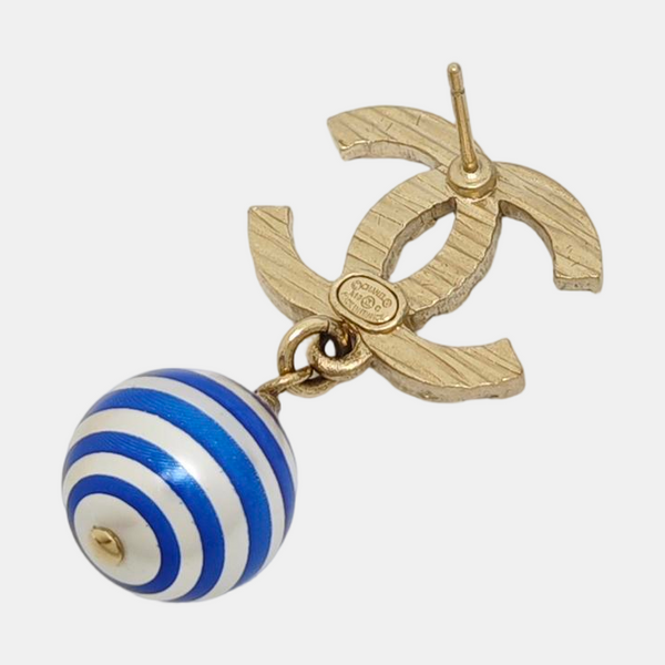 CC Logo Metal Gold Earrings
