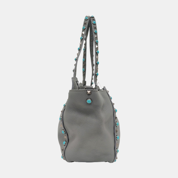Rockstud Calfskin Blue
