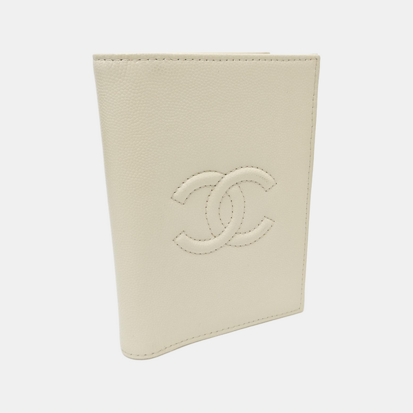 Quilted Grained Calfskin Wallet Beige