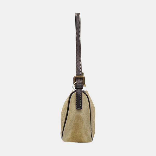 Suede Top Handle Bag Beige