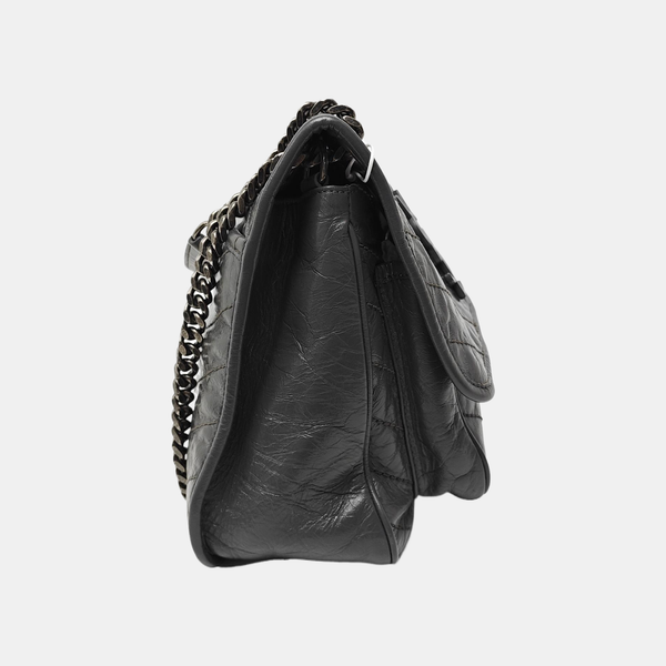 NIKI Medium Chevron Calfskin Gray