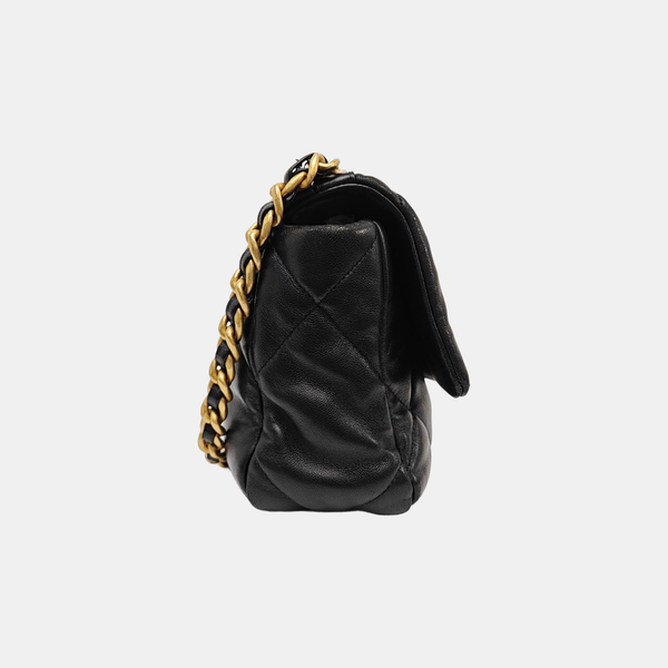 CHANEL 19 Small Quilted Lambskin Black