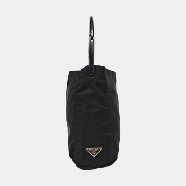Bolso de mano de nailon negro