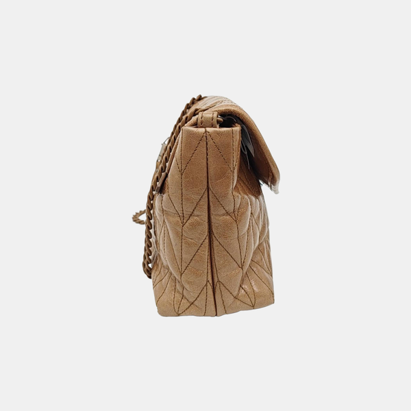 Quilted Calfskin Shoulder Bag Beige