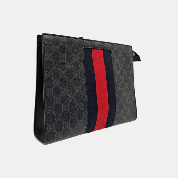 GG Supreme Monogram Coated Canvas Gray